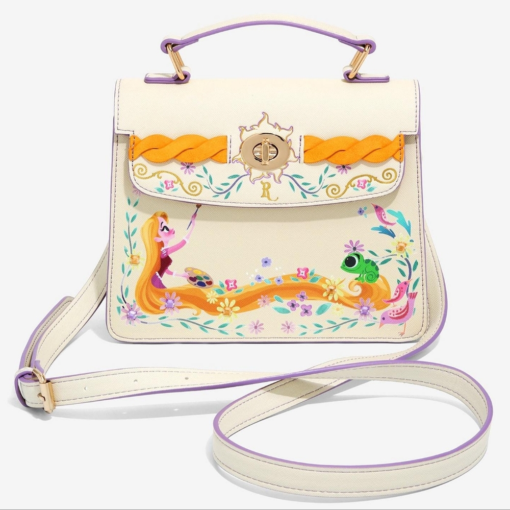 Danielle Nicole Disney Tangled Rapunzel & Pascal Floral Handbag
